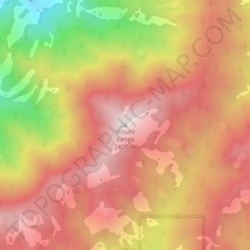 Mount Bangsの地形図、標高、地勢