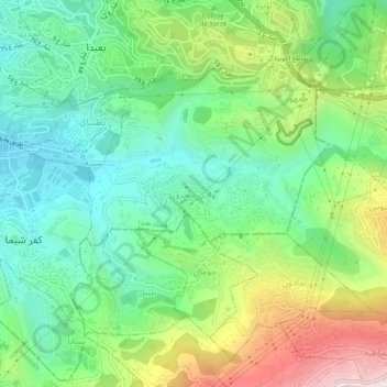 Wadi Chahrourの地形図、標高、地勢