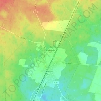 Chioulebenの地形図、標高、地勢
