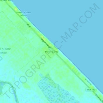 Monte Gordoの地形図、標高、地勢