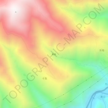 杜古の地形図、標高、地勢