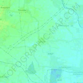 Vichoorの地形図、標高、地勢