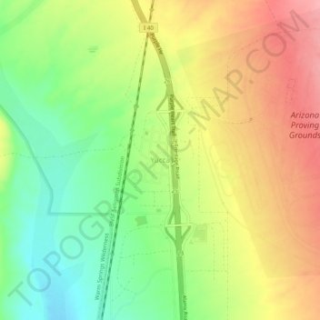 Yuccaの地形図、標高、地勢