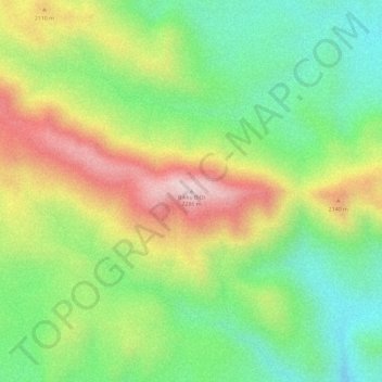 Bikku Bittiの地形図、標高、地勢