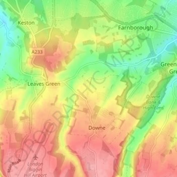Farthing Streetの地形図、標高、地勢