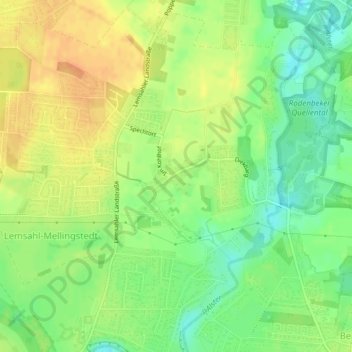 Lemsahlの地形図、標高、地勢