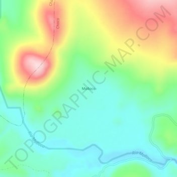 Mollocoの地形図、標高、地勢