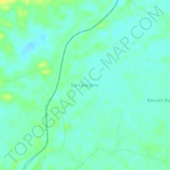 Kertanegaraの地形図、標高、地勢