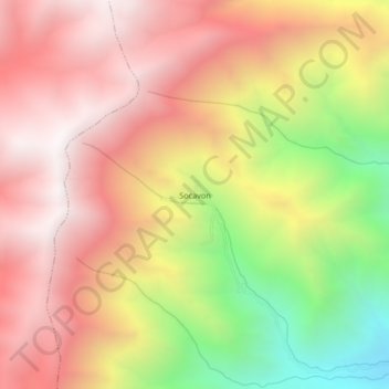 Socavonの地形図、標高、地勢