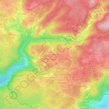 La Breucheの地形図、標高、地勢