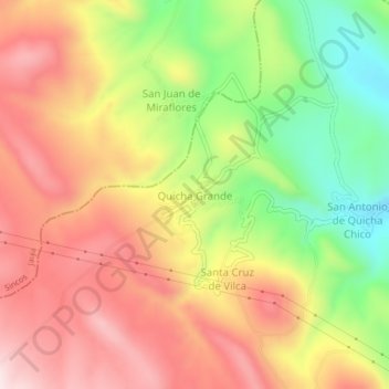 Quicha Grandeの地形図、標高、地勢