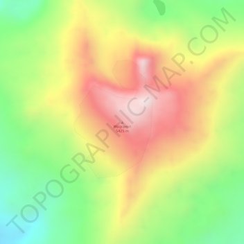 Waqrawiriの地形図、標高、地勢