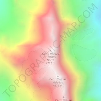 Cerro Yeguas Heladas Norteの地形図、標高、地勢