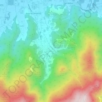 Vornoの地形図、標高、地勢