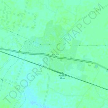 Handiaの地形図、標高、地勢