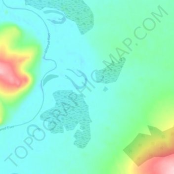 Iditarodの地形図、標高、地勢
