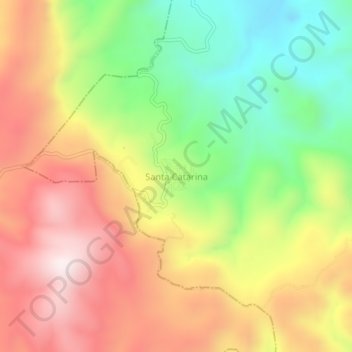 Santa Catarinaの地形図、標高、地勢