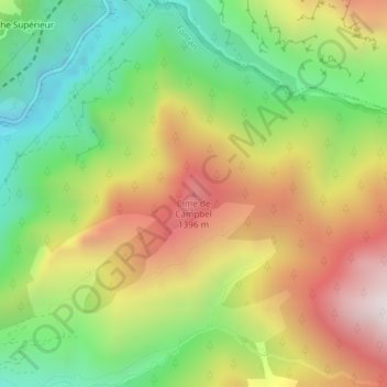 Cime de Campbelの地形図、標高、地勢