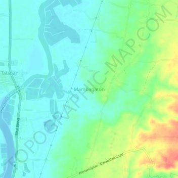 Mambagatonの地形図、標高、地勢
