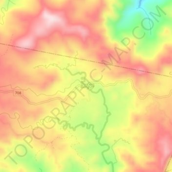 Bagoの地形図、標高、地勢