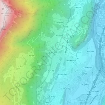 Malhivertの地形図、標高、地勢