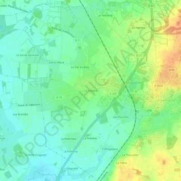 La Voltièreの地形図、標高、地勢