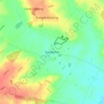 Hamertonの地形図、標高、地勢