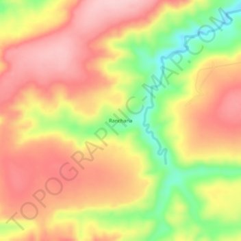 Ranchariaの地形図、標高、地勢