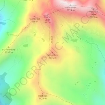 Sonnblickの地形図、標高、地勢