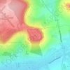 Butte Sainte-Genevièveの地形図、標高、地勢