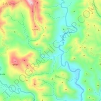 Paquibato Districtの地形図、標高、地勢