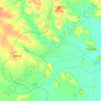 Phon Sungの地形図、標高、地勢