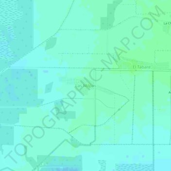 Las Milpasの地形図、標高、地勢