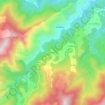 Can Guillamouの地形図、標高、地勢