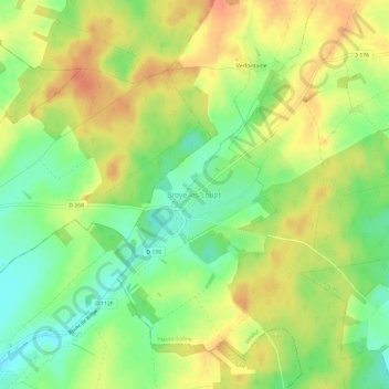 Broye-les-Loupsの地形図、標高、地勢