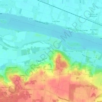 Gohierの地形図、標高、地勢