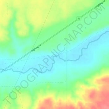 Thunder Creekの地形図、標高、地勢