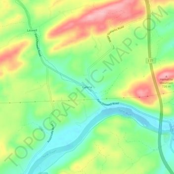 Galenaの地形図、標高、地勢