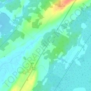 Jolicureの地形図、標高、地勢
