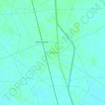 Kharkhaudaの地形図、標高、地勢
