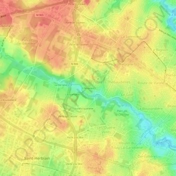 L'Hopitauの地形図、標高、地勢