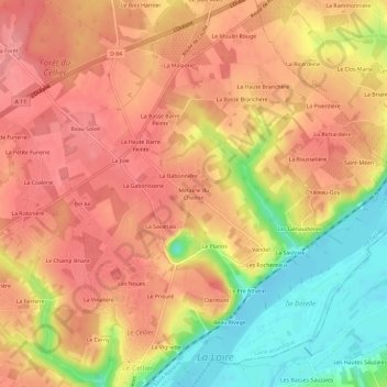 Métairie du Cheminの地形図、標高、地勢