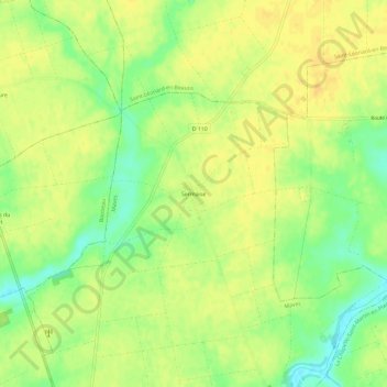 Sermaiseの地形図、標高、地勢