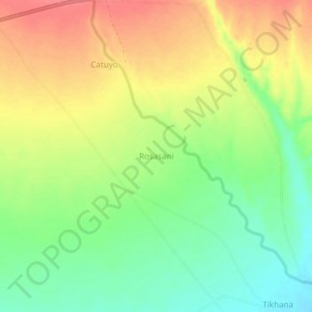 Rosasaniの地形図、標高、地勢