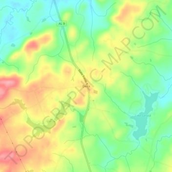 Deltaの地形図、標高、地勢