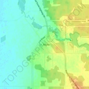 St. Maloの地形図、標高、地勢