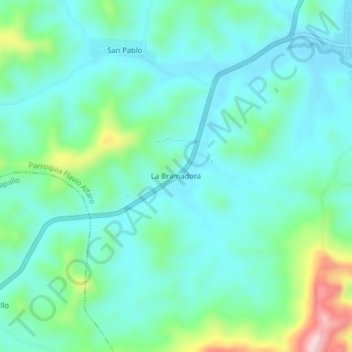 La Bramadoraの地形図、標高、地勢