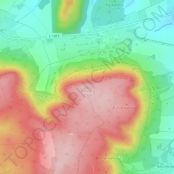 Ohmbergの地形図、標高、地勢