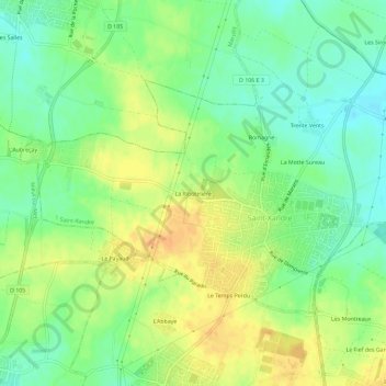 La Ribotelièreの地形図、標高、地勢