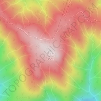 Mount Selmaの地形図、標高、地勢